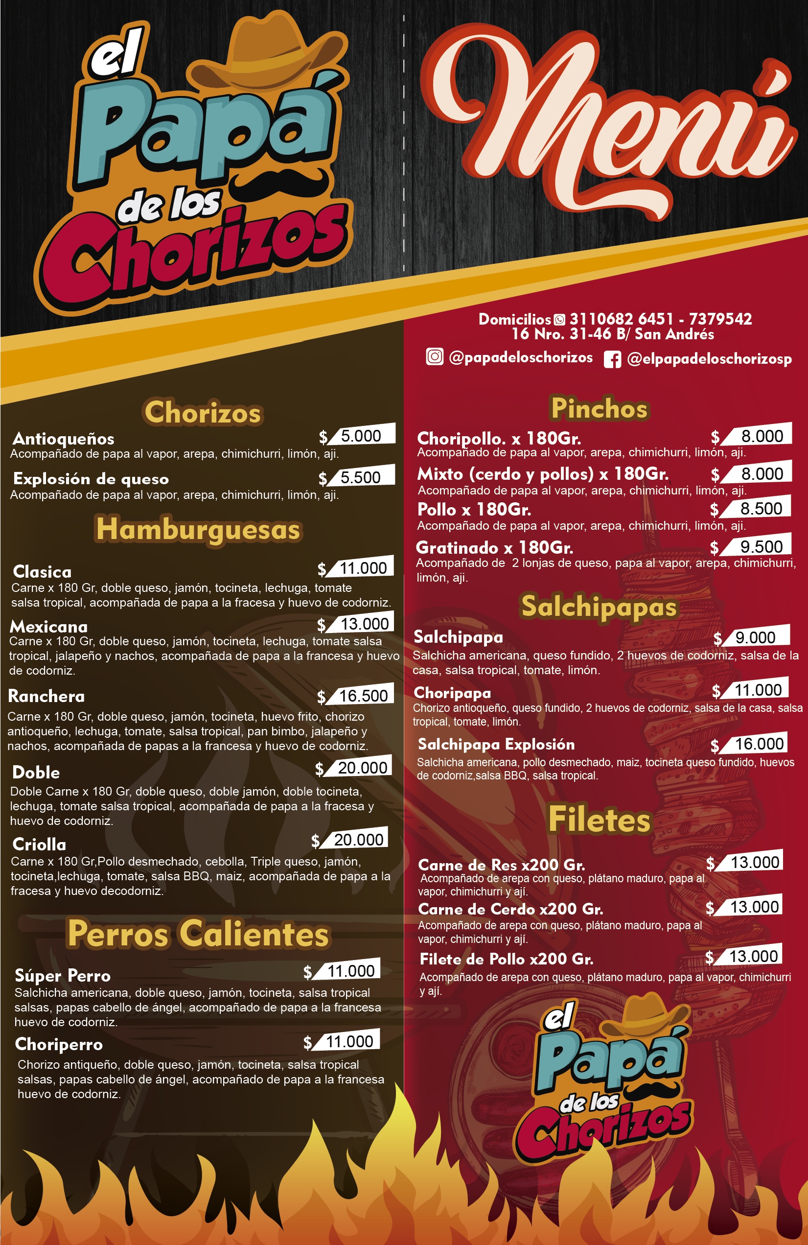 Carta de El Papá de los chorizos — página 1
